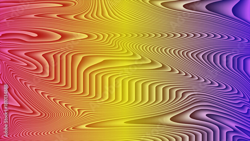 Vibrant abstract illustration of wavy patterns and gradient colors in a dynamic background