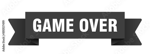 game over ribbon isolated on transparent background. game over ribbon