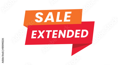 Sale Extended Sign, Poster, Vector, Banner, Label, Ribbon, Advertisement vector, illustration.