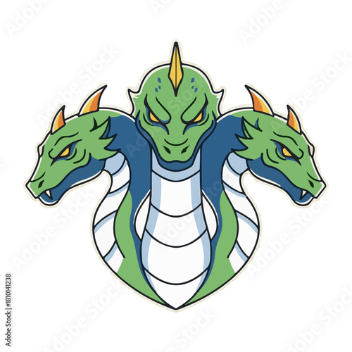 Unleash the Mythic Power with a Fierce Three-Headed Dragon, Great for Gaming Logos, Fantasy Art, and Unique Character Designs that Command Attention and Inspire Adventure