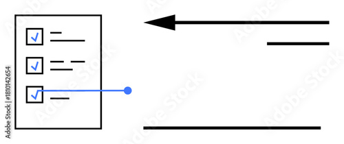 Task management. A checklist displays completed tasks connected to a workflow arrow, emphasizing task progress, task organization, and work prioritization. For productivity, organization