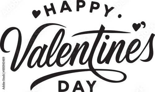 Happy valentines day lettering for greeting card
