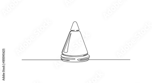 Simple outline of a cone-shaped artist's paintbrush on blank background  