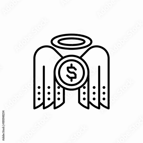 money wings saint icon sign vector