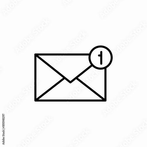 new mail notification icon sign vector