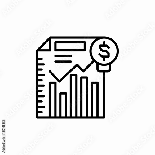 statistics report file icon sign vector