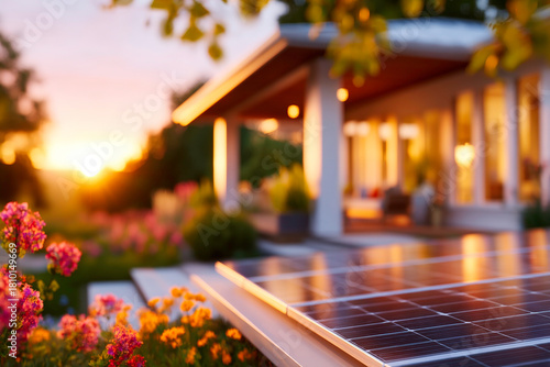 Ultra realistic Modern Solar Panels Installed on a Cincinnati Ohio Home in late afternoon light with a cinematic feel