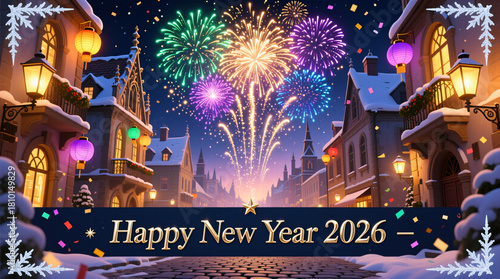 Christmas Eve Fireworks Card, star, new year, celebration, fireworks, light