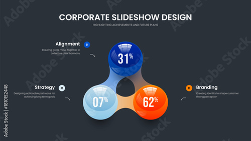Wallpaper Mural Elegant Overview Presentation Template Vector Illustration. Corporate Planning 3 Element Diagram Slide Layout. Simple Showcase Three Option Infographic Frame Design. Torontodigital.ca