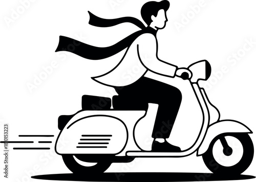 Urban stylish sprint dynamics iconic logo design speedy scooter dash logo vector icon
