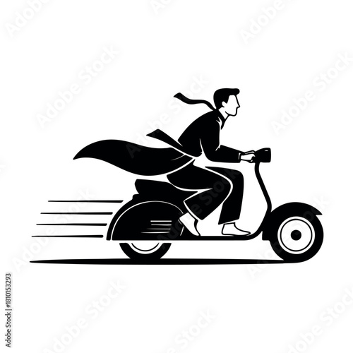 Urban stylish sprint dynamics iconic logo design speedy scooter dash logo vector icon
