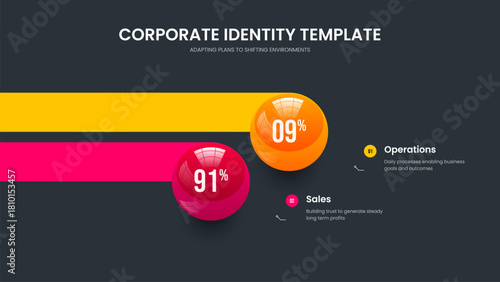 Wallpaper Mural Financial Performance 2 Element Graph Presentation Template. Market Proposal Slide Design Vector Illustration. Minimalist Portfolio Two Option Diagram Slideshow Layout. Torontodigital.ca
