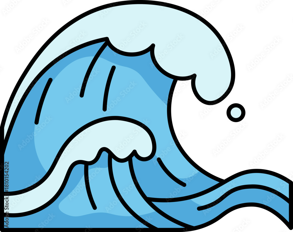 Obraz premium Illustration of Ocean Waves vector shape