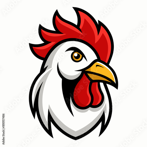 Rooster or chicken head mascot logo illustration Vector, illustration