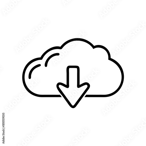 Diaper icon illustration in simple line design  