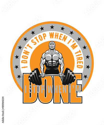 Bold Fitness T-Shirt Design – Gym Motivation, Workout Typography, Streetwear Style