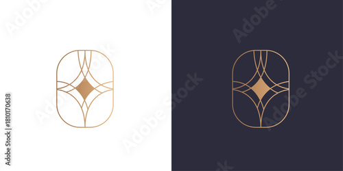 Jewelry, luxury logo star. Golden gradient vector emblem logotype for business cards symbol.