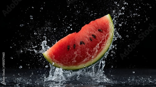 Watermelon With Splash Water