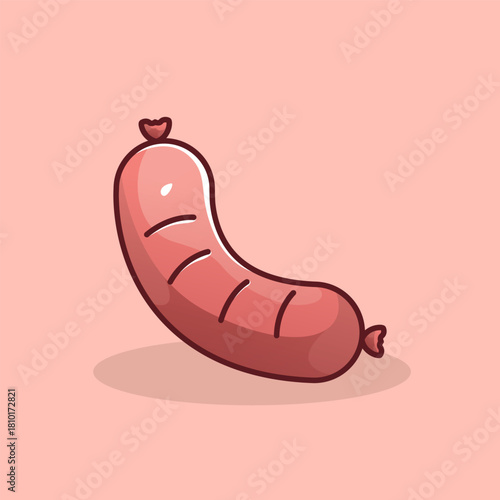 Cute Colorful Sausage Vector Illustration for Food Branding and Cartoon Design