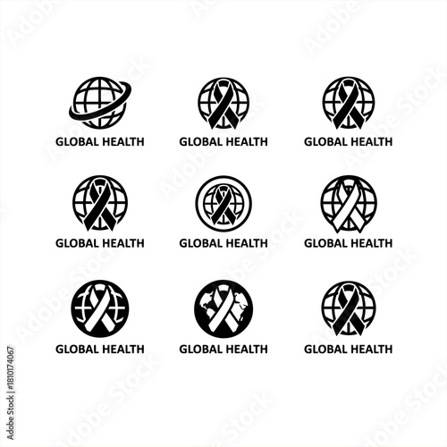 Black & White HIV Prevention Symbol Vector Icons1