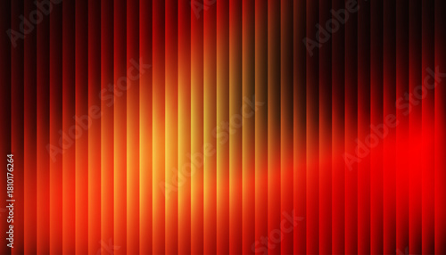Red glowing sunset gradient on fractal glass vector background. Radiant summer heat, vivid golden light, warm energy waves for abstract design, magical wallpaper, poster and sunset-themed illustration
