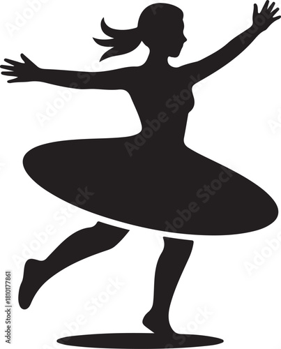 Dynamic silhouette of a dancer in motion