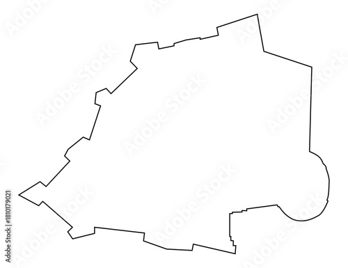 Vector map of Vatican City, a country in Europe. Detailed black contour, isolated on white background.