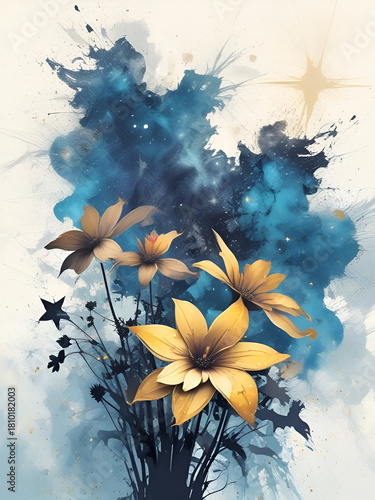 grunge floral background
