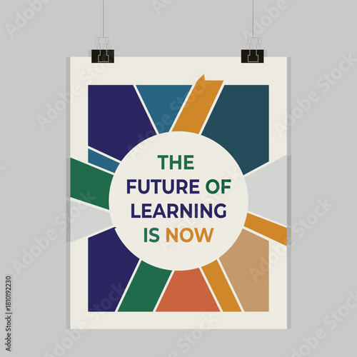 The Future of Learning Is Now. Conceptual Vector Illustration of Digital Education, E-learning, and Technology Integration in Modern Academia.