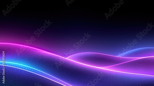 Neon Electric Wave Blue Energy Flow Background