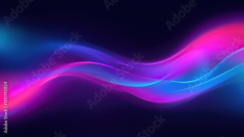 Neon Electric Wave Blue Energy Flow Background
