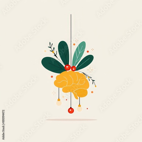 Christmas Wreath Brain for Mental Wellness
