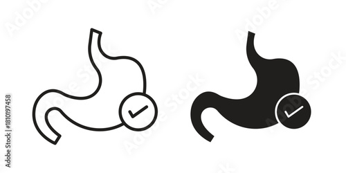 Good digestion icon illustration, thin line vector, web design sign,
