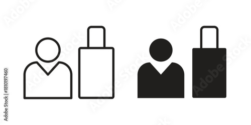 Guest icon illustration, thin line vector, web design sign,