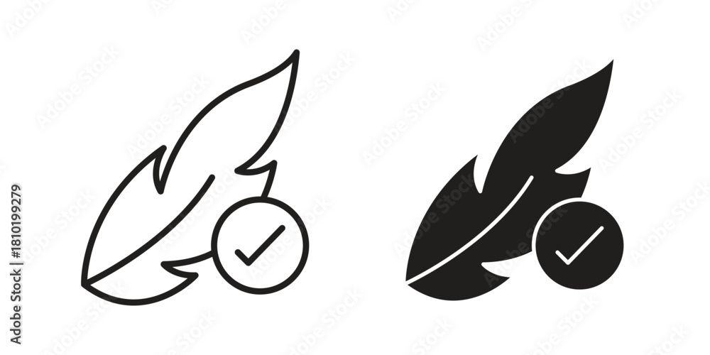 Fototapeta premium Hypoallergenic tested icon illustration, thin line vector, web design sign,