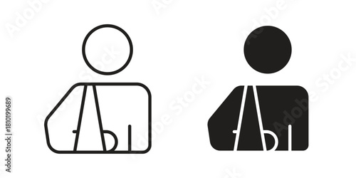 Injury icon illustration, thin line vector, web design sign,