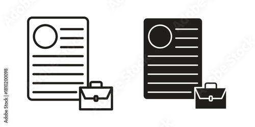Job description icon illustration, thin line vector, web design sign,