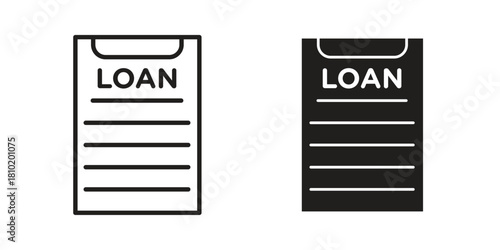 loan icon illustration, thin line vector, web design sign,