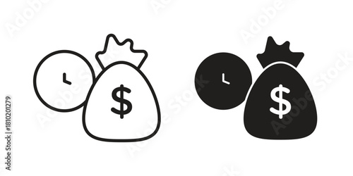 Long term investment icon illustration, thin line vector, web design sign,