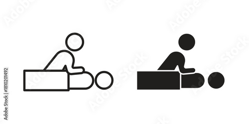 Massage icon illustration, thin line vector, web design sign,