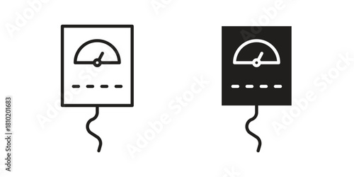 Meter icon illustration, thin line vector, web design sign,