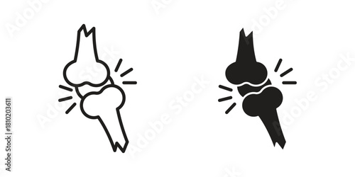 Osteoporosis icon illustration, thin line vector, web design sign,