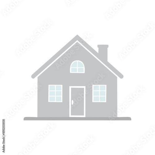 Simple gray house icon vector illustration for real estate, mortgage, and home ownership concepts