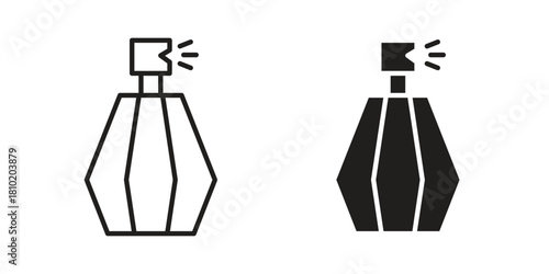 Parfum icon illustration, thin line vector, web design sign,