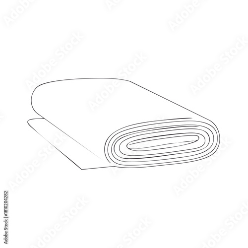 Rolled fabric material with smooth texture and clean lines illustrating textiles and sewing supplies