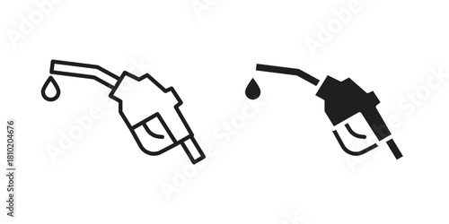 petrol icon illustration, thin line vector, web design sign,
