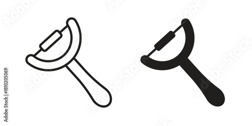 Potato peeler icon illustration, thin line vector, web design sign,