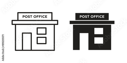 Post office icon illustration, thin line vector, web design sign,