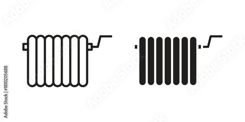 Radiator icon illustration, thin line vector, web design sign,