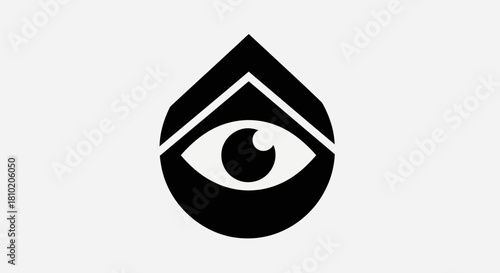 Abstract eye icon in geometric shape on white background vector design